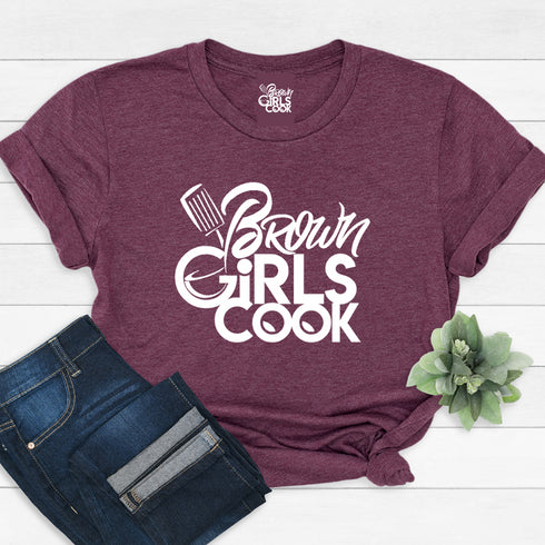 Brown Girls Cook Signature Tee - Unisex - Heather Maroon
